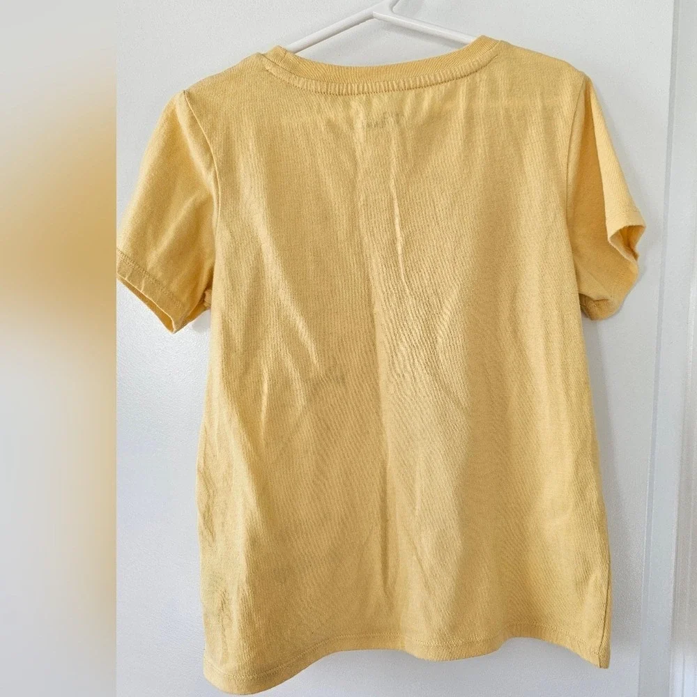 Kid's sz7 Butter Yellow Tie Dye T Shirt‎ Short Sleeve Casual Fall Spring Summer